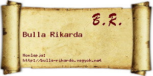 Bulla Rikarda névjegykártya
